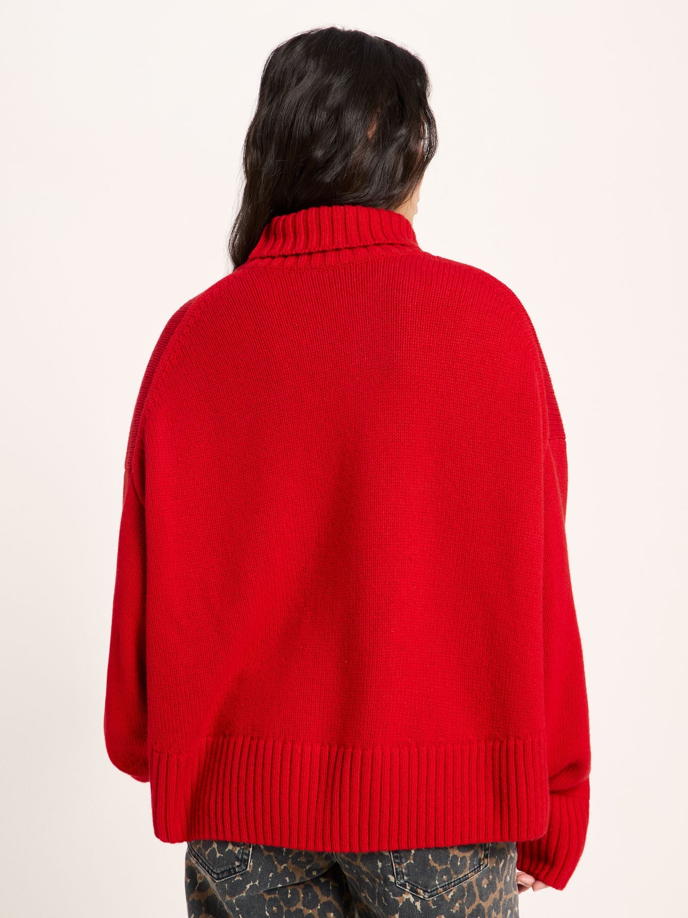 LANIUS oversized jumper in red with extra-long sleeves, another view