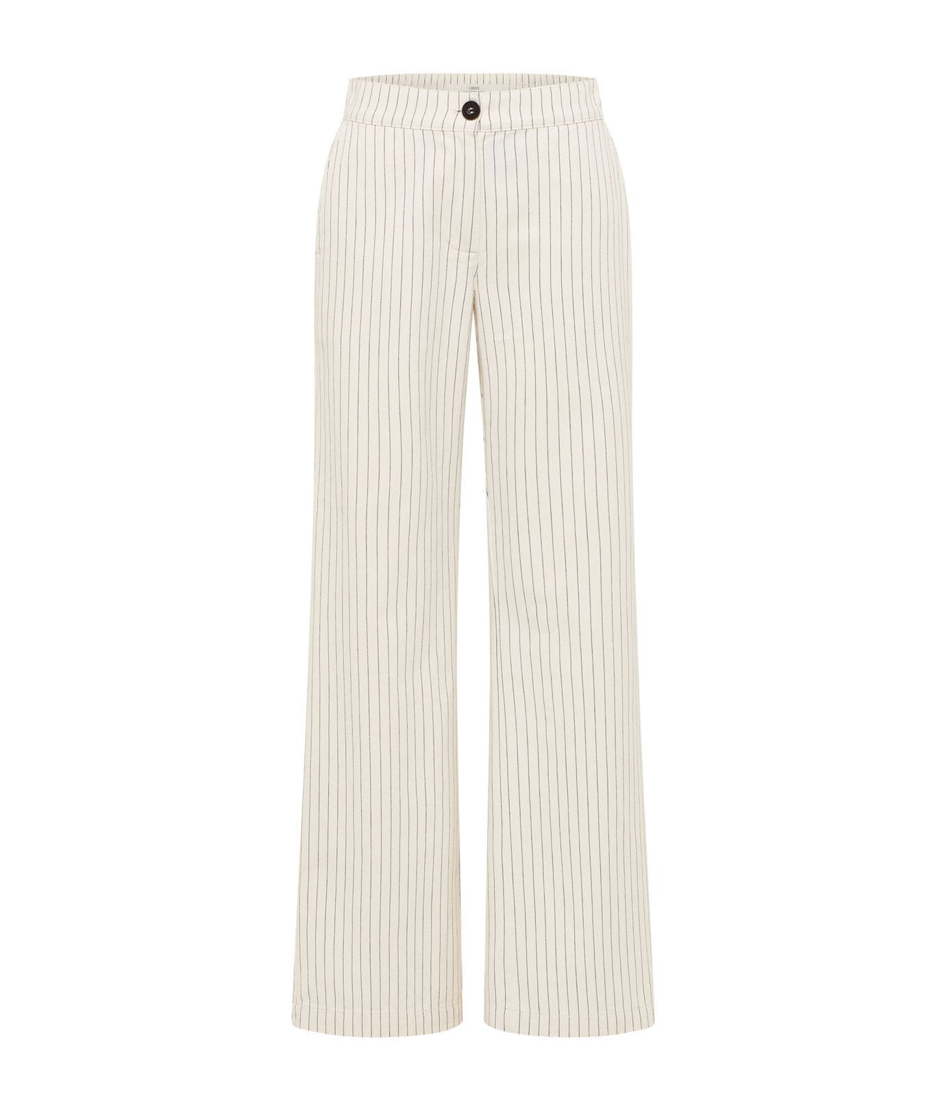Pinstripe Marlene Trousers - Ecru & Black by LANIUS — fair fashion in organic materials, view 2