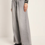 LANIUS Pleated Marlene Jeans – Light Grey Denim – view 2