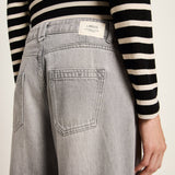 LANIUS Pleated Marlene Jeans – Light Grey Denim – view 5