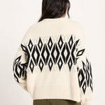 LANIUS Norwegian sweater in ecru and black – back view