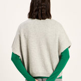 LANIUS knit vest in grey melange – back view