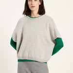 LANIUS knit vest in grey melange – front view