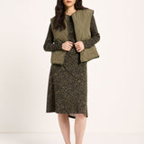 LANIUS reversible quilted jacket in turtle with a boxy cut and piped pockets, another view
