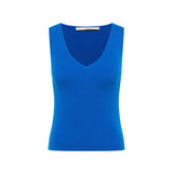 V-Neck Rib Knit Top - Lapis Blue by LANIUS — fair fashion in organic materials, view 2