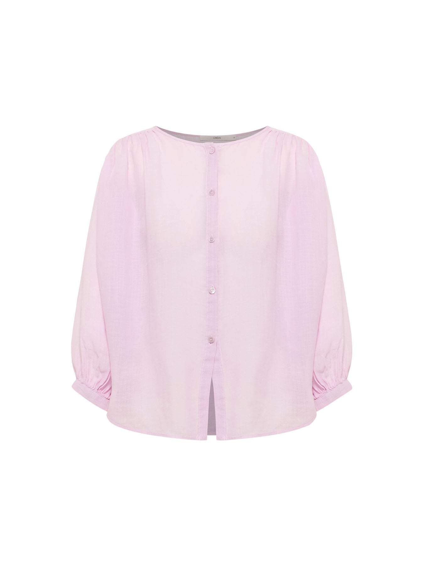 Gathered Ramie Blouse — Powder Pink by LANIUS — fair fashion in organic materials, view 2
