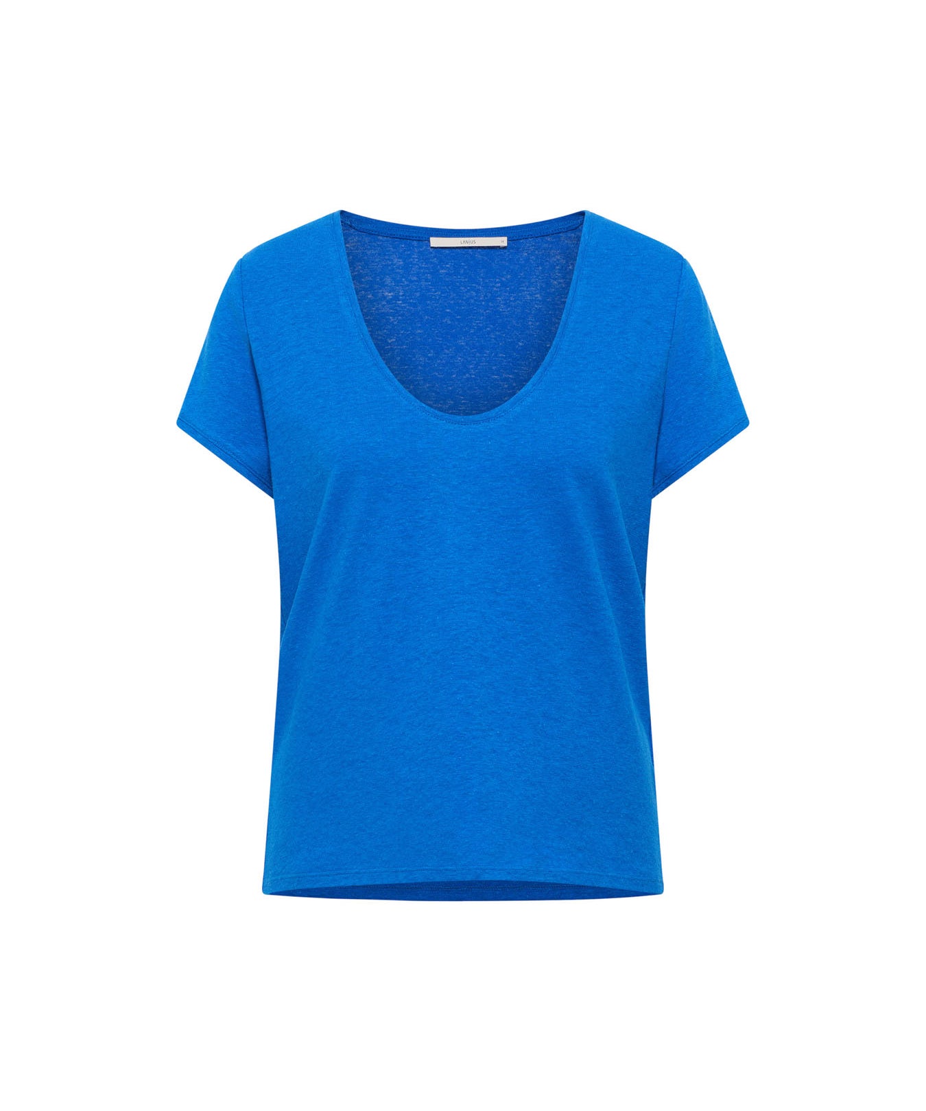 Scoop Neck Tee - Lapis Blue by LANIUS — fair fashion in organic materials, view 2