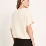 LANIUS sleeveless jumper in off-white organic virgin wool and cotton, another view