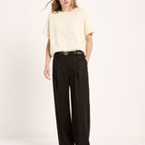 LANIUS sleeveless jumper in off-white organic virgin wool and cotton, another view