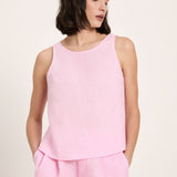 Pink Linen Sleeveless Top — Orchid by LANIUS — fair fashion in organic materials, front view