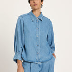 TENCEL Soft Denim Blouse - Medium Wash by LANIUS — fair fashion in organic materials, view 2