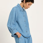 TENCEL Soft Denim Blouse - Medium Wash by LANIUS — fair fashion in organic materials, view 3