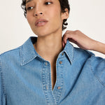 TENCEL Soft Denim Blouse - Medium Wash by LANIUS — fair fashion in organic materials, view 4