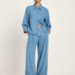 TENCEL Soft Denim Blouse - Medium Wash by LANIUS — fair fashion in organic materials, view 5