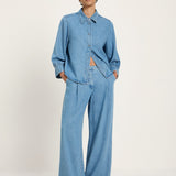 TENCEL Soft Denim Blouse - Medium Wash by LANIUS — fair fashion in organic materials, view 5