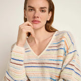 Striped Alpaca-Blend Sweater — Multicolour by LANIUS — fair fashion in organic materials, front view