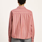 LANIUS brick and carrot striped blouse, fourth view