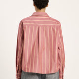 LANIUS brick and carrot striped blouse, fourth view