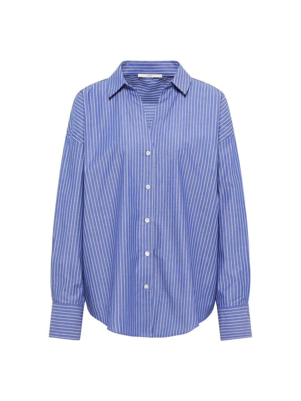 Lanius striped blue cotton poplin shirt for women at 99things.ch, featuring organic cotton and sustainable design.