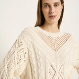 Open-Knit Organic Cotton Sweater — Ecru