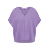 Draped V-Neck Top - Lavender by LANIUS — fair fashion in organic materials, view 2