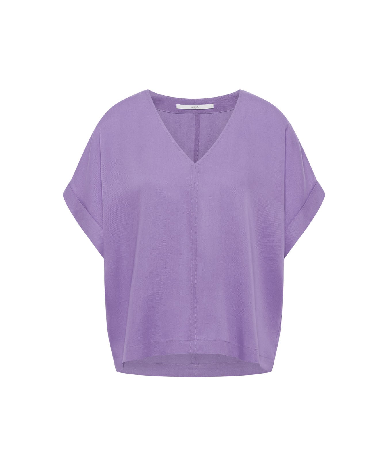 Draped V-Neck Top - Lavender by LANIUS — fair fashion in organic materials, view 2