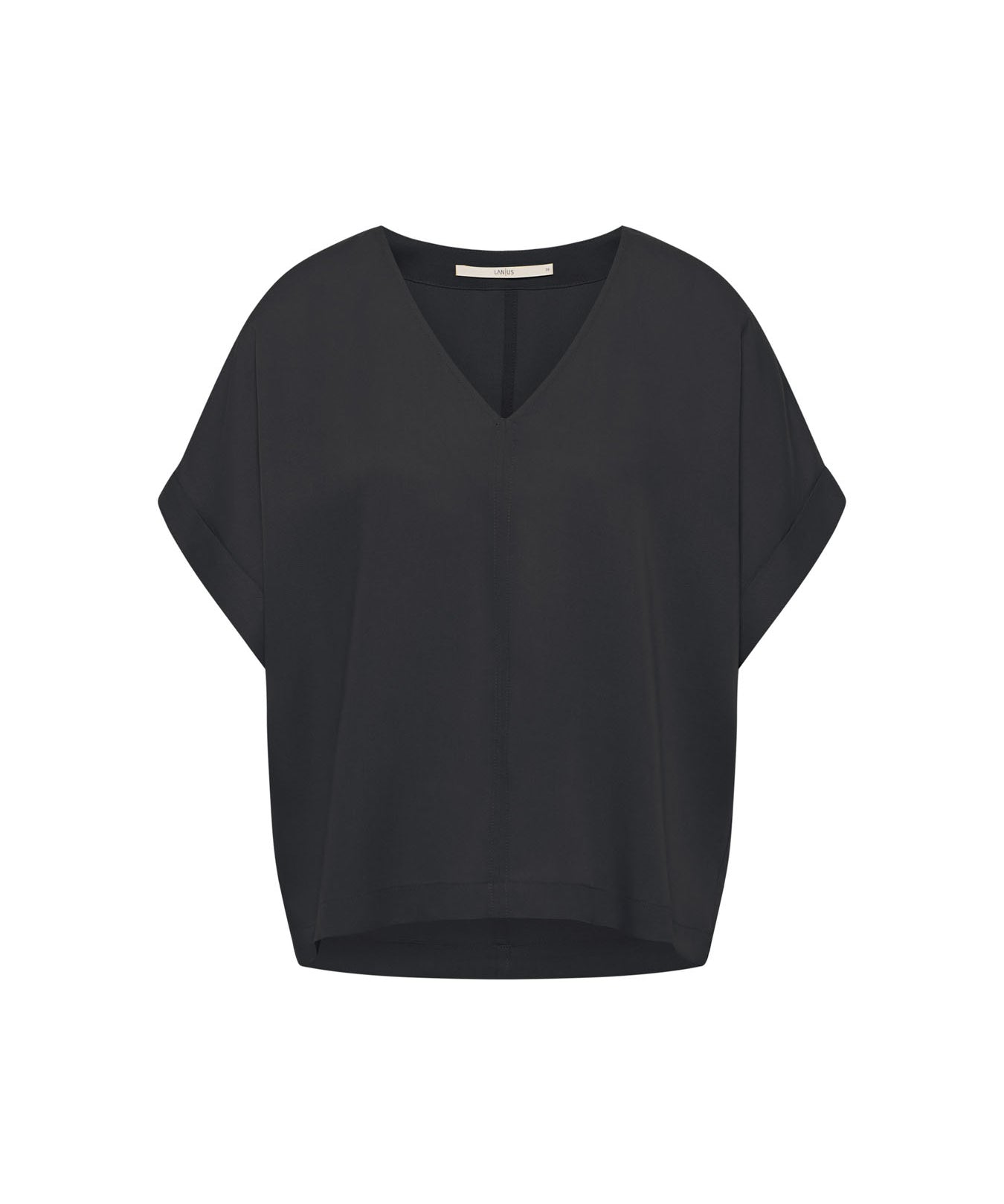 Draped V-Neck Top - Midnight Blue by LANIUS — fair fashion in organic materials, view 2