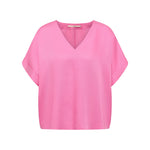 Draped V-Neck Top - Orchid Pink by LANIUS — fair fashion in organic materials, view 2