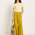 Wide-leg trousers - Dark Kiwi by LANIUS — fair fashion in organic materials, front view