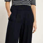 Wide-Leg Trousers - Midnight Blue by LANIUS — fair fashion in organic materials, view 4