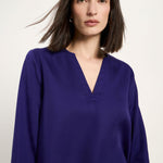 LANIUS blouse in violet TENCEL with a subtle sheen, another view