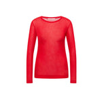 LANIUS long-sleeve T-shirt in red ribbed TENCEL Lyocell, front view