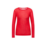 LANIUS long-sleeve T-shirt in red ribbed TENCEL Lyocell, front view