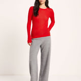 LANIUS long-sleeve T-shirt in red ribbed TENCEL Lyocell, another view
