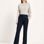 LANIUS Willow flared jeans in rinsed raw denim, front view