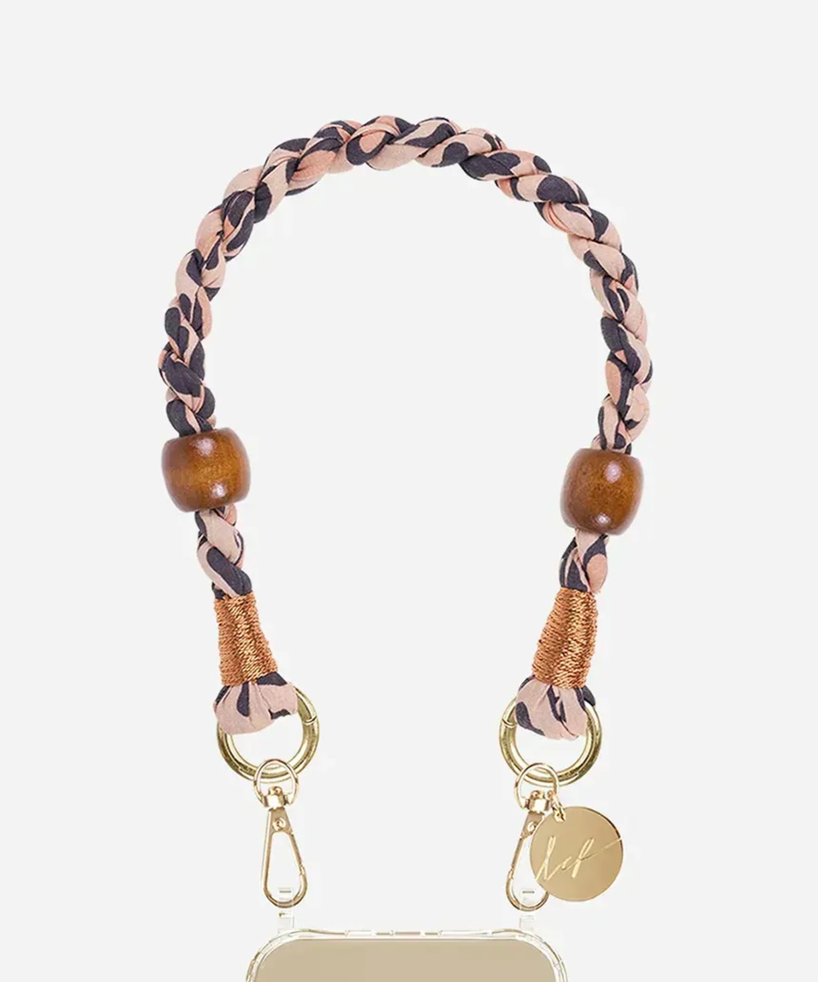 Leo Braided Wrist Phone Strap Leopard 40cm stylish braided phone accessory