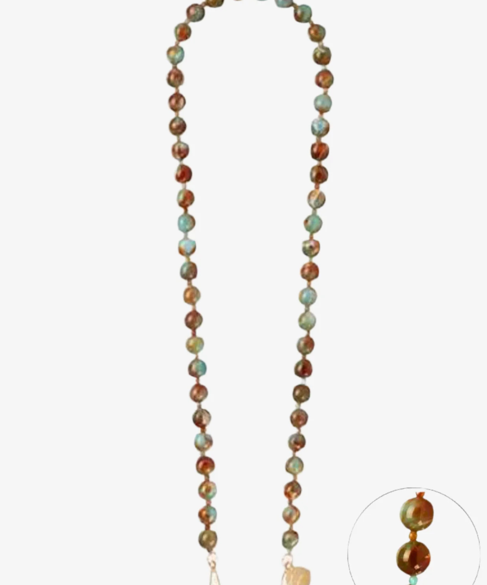 Leonie Phone Chain turquoise and brown marbled beads elegant crossbody smartphone accessory