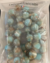 Leonie Phone Chain turquoise and brown marbled beads elegant crossbody smartphone accessory