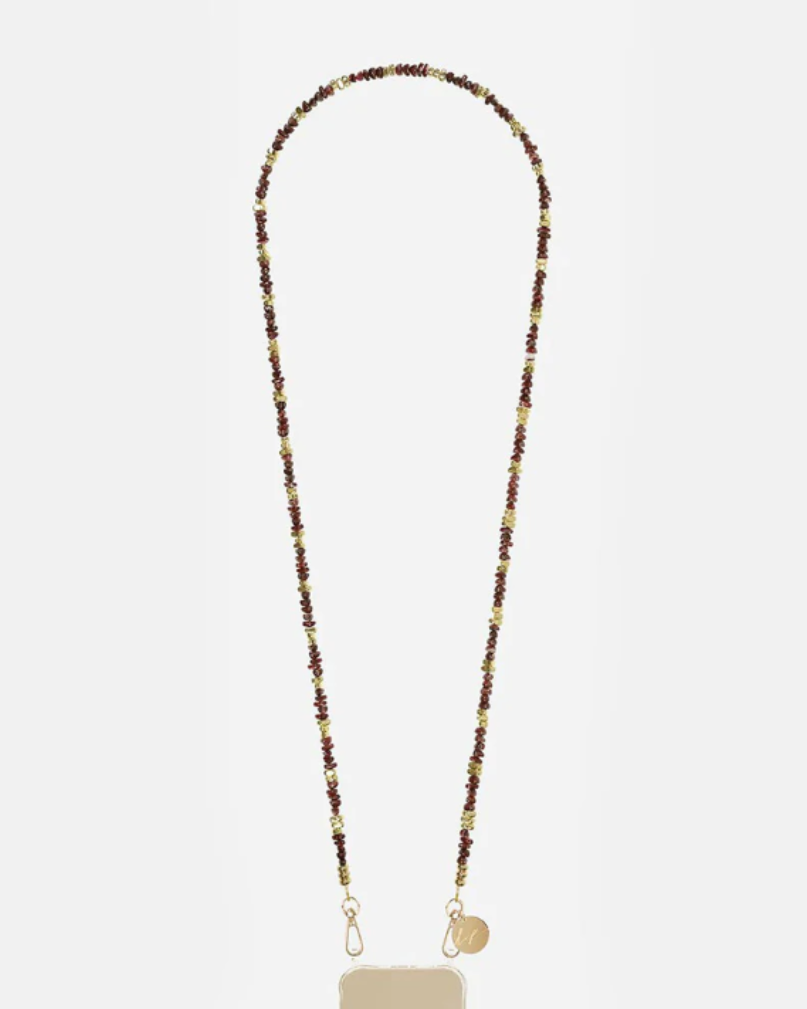 Liviya Beaded Phone Chain Chocolate elegant brown beaded smartphone accessory
