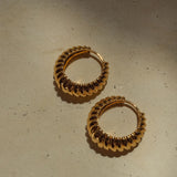 Luv AJ Ridged Marbella Hoops on model