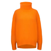 Luxurious 100% cashmere turtleneck in flattering Arancia orange by Nuage Cashmere