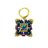 Marakame Acapulco Blue Purple Beaded Drop Earrings – view 2