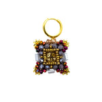 Marakame Acapulco Grey Gold Beaded Drop Earrings – view 2