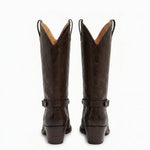 MICUIR Gaucho western boots – back view with snake-embossed heel