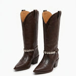 MICUIR Gaucho western boots in chocolate leather – pair