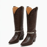 MICUIR Gaucho western boots in chocolate leather – pair
