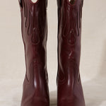 MICUIR Mestizo burgundy cowboy boots, front view