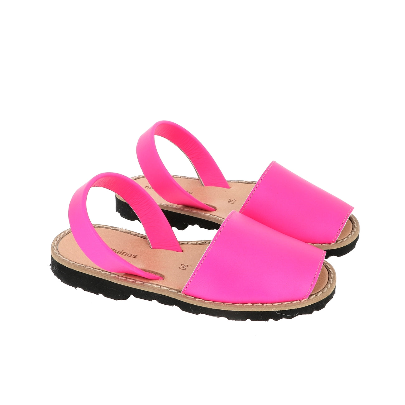 Minorquines avarca sandals in fluo fuchsia leather – pair