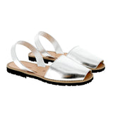 Minorquines avarca sandals in silver metallic leather – pair