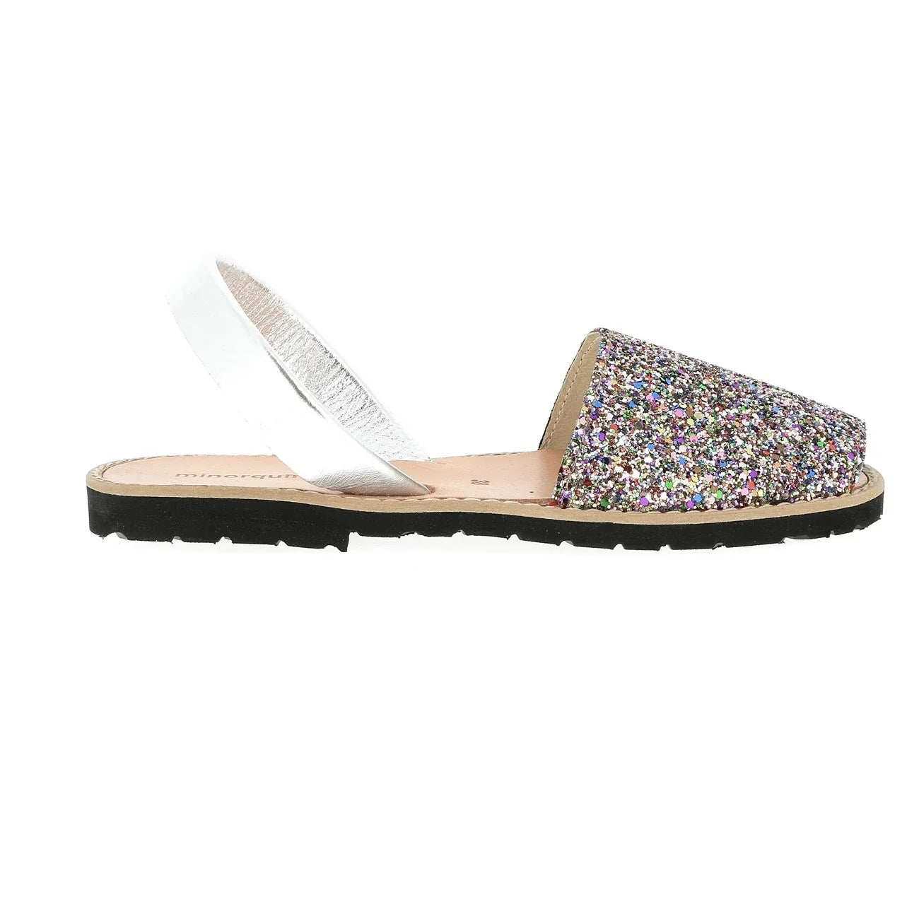 Minorquines avarca sandals with multicolour sequins – side view